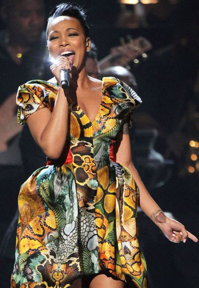celebs in african wear, Monica